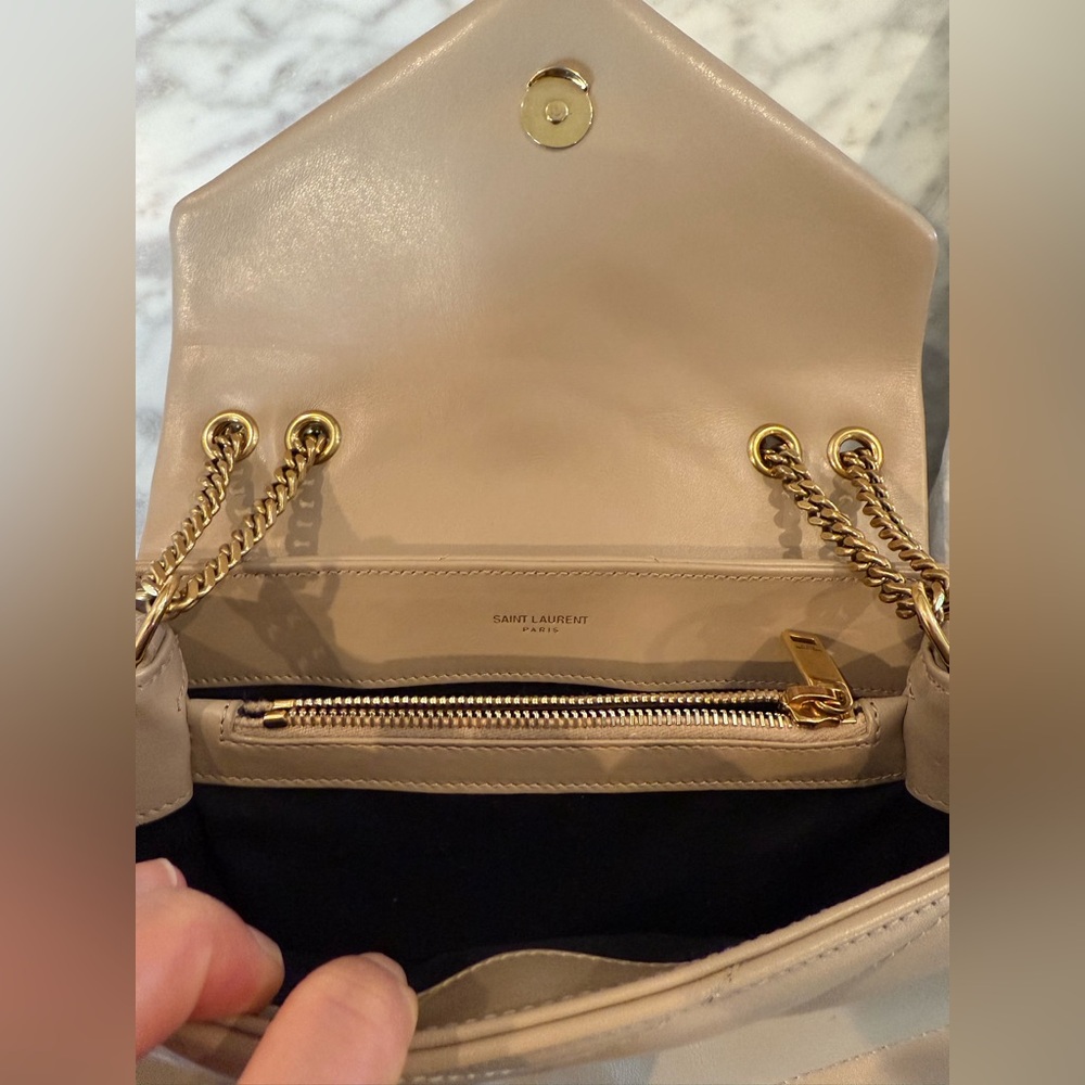Saint Laurent Loulou Small Crossbody in Beige - Picture 7 of 17